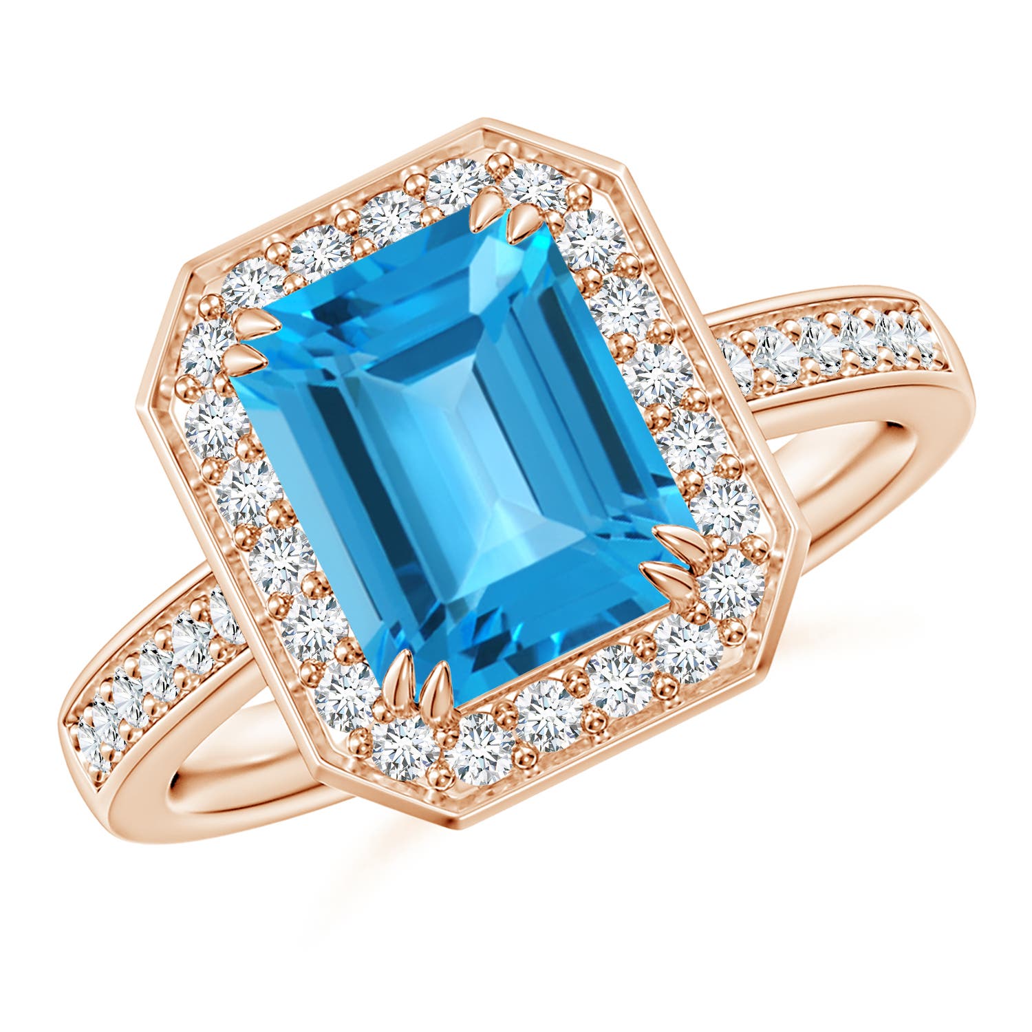 AAA - Swiss Blue Topaz / 3.12 CT / 14 KT Rose Gold