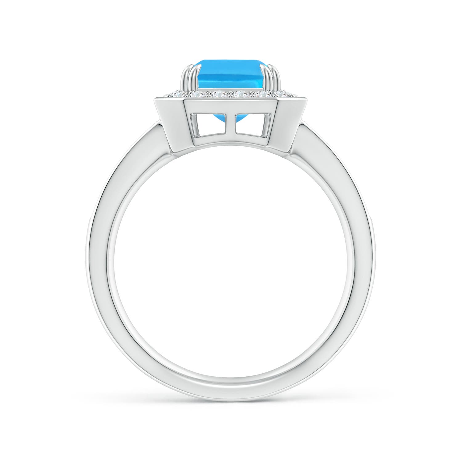 AAA - Swiss Blue Topaz / 3.12 CT / 14 KT White Gold