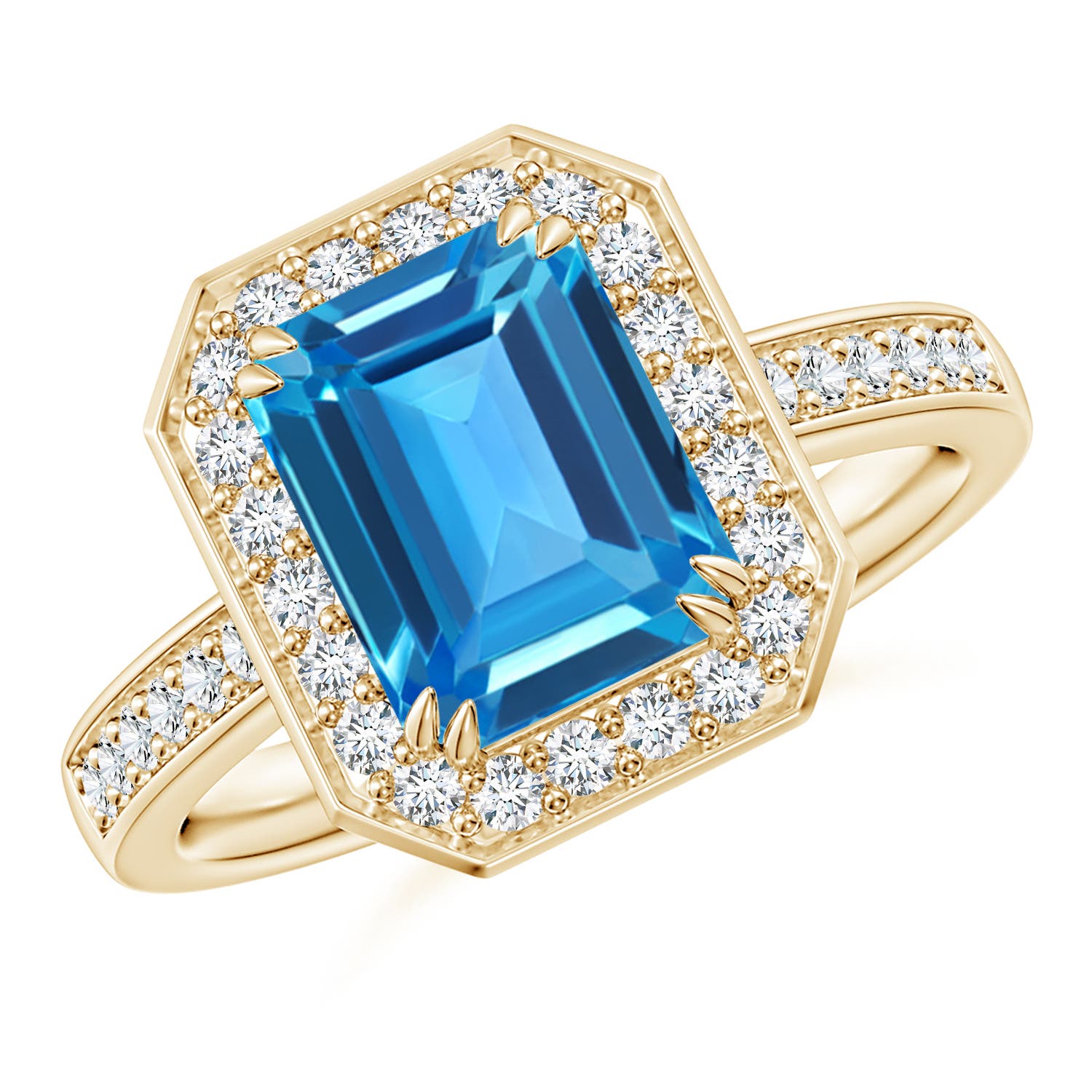 AAAA - Swiss Blue Topaz / 3.12 CT / 14 KT Yellow Gold