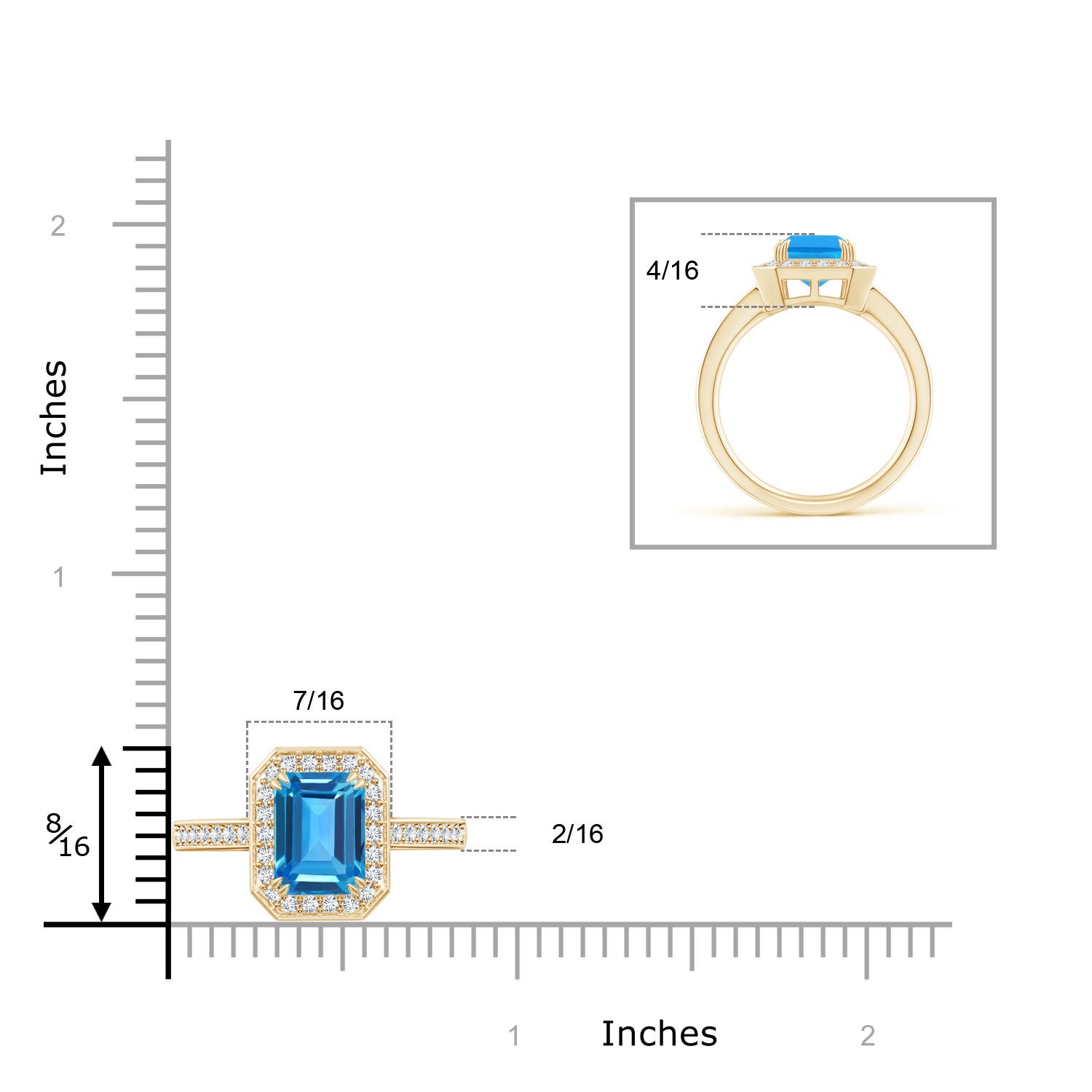 AAAA - Swiss Blue Topaz / 3.12 CT / 14 KT Yellow Gold