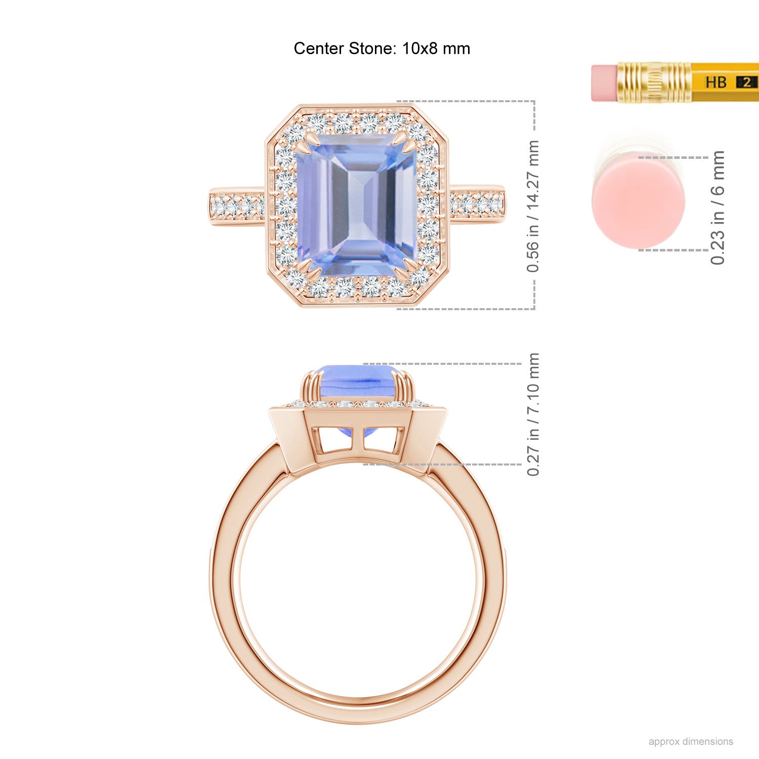 A - Tanzanite / 3.6 CT / 14 KT Rose Gold