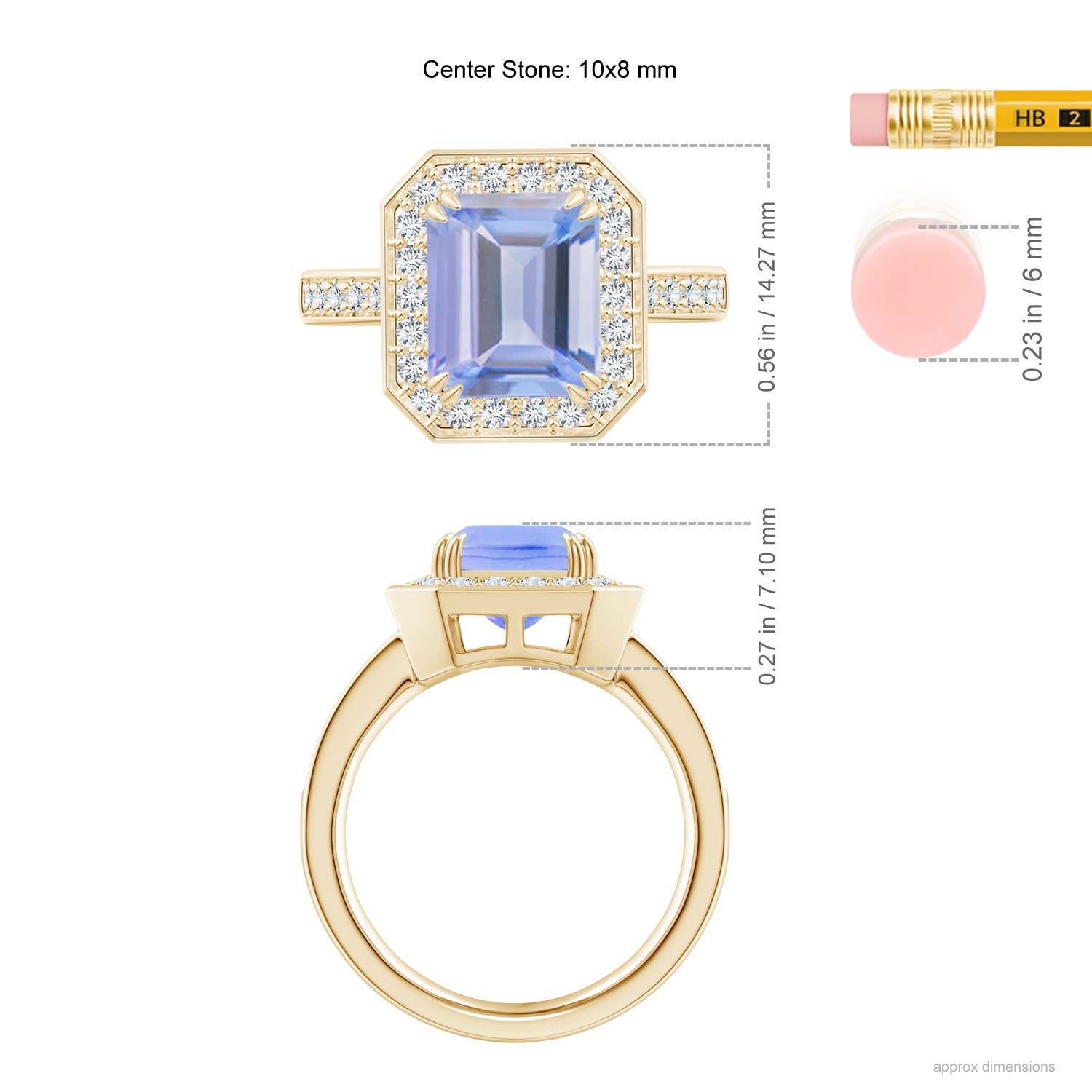 A - Tanzanite / 3.6 CT / 14 KT Yellow Gold