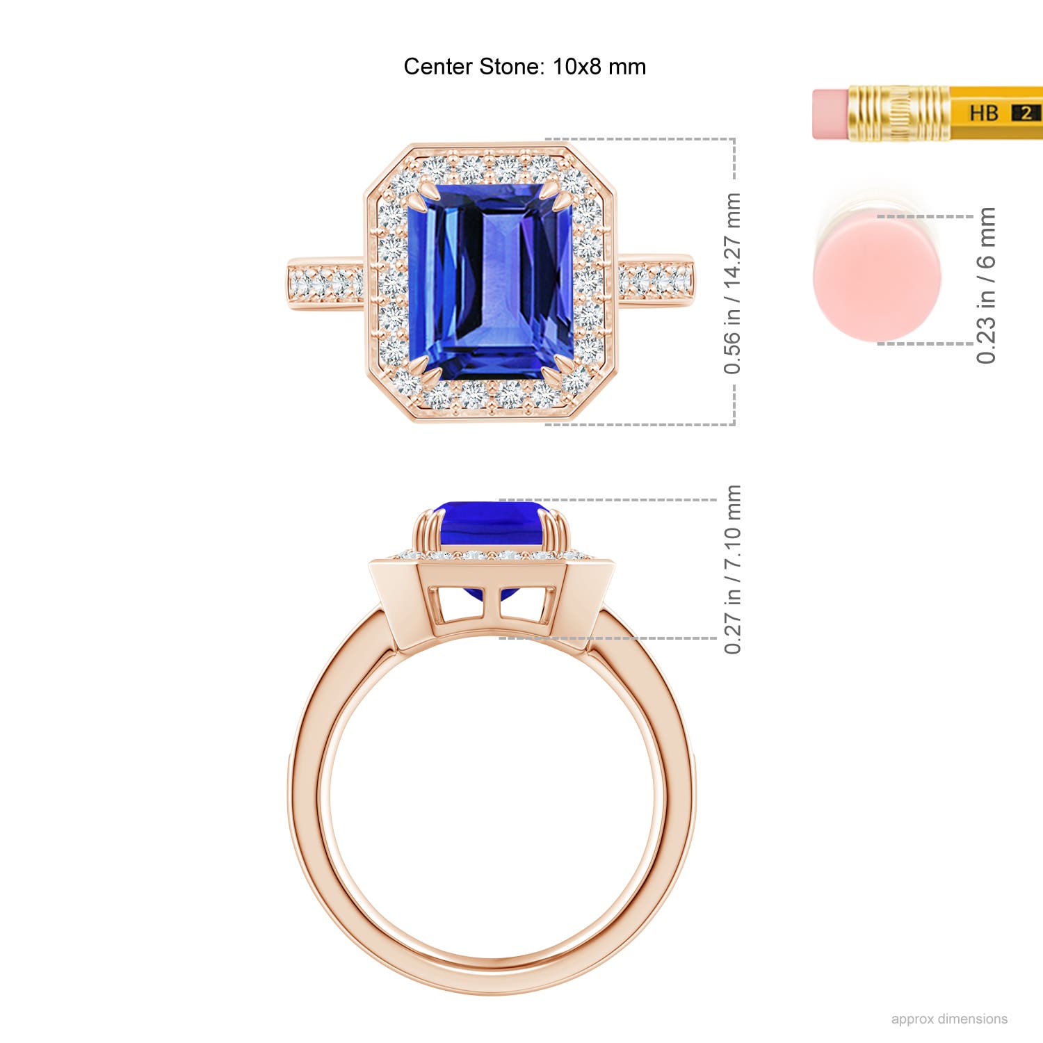 AAA - Tanzanite / 3.6 CT / 14 KT Rose Gold