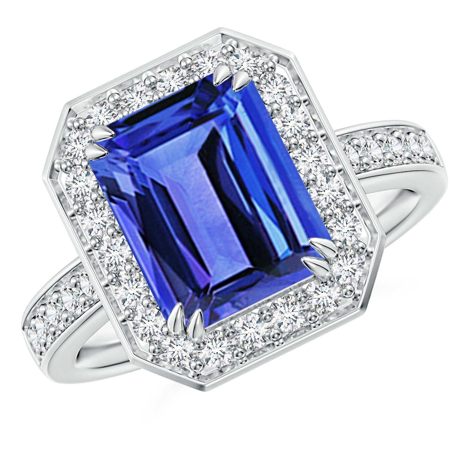 AAA - Tanzanite / 3.6 CT / 14 KT White Gold