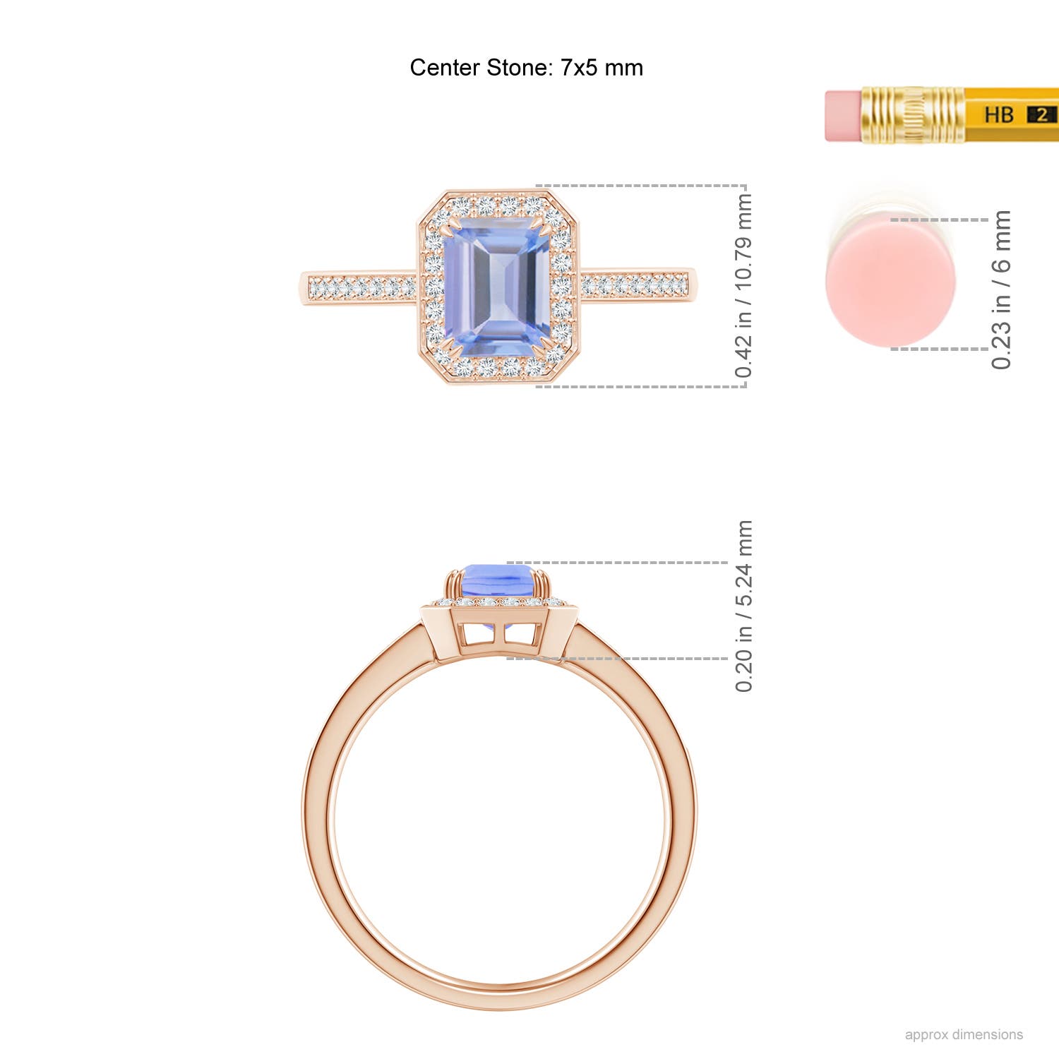 A - Tanzanite / 1.19 CT / 14 KT Rose Gold