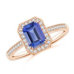 Classic Tanzanite and Diamond Three Stone Engagement Ring | Angara
