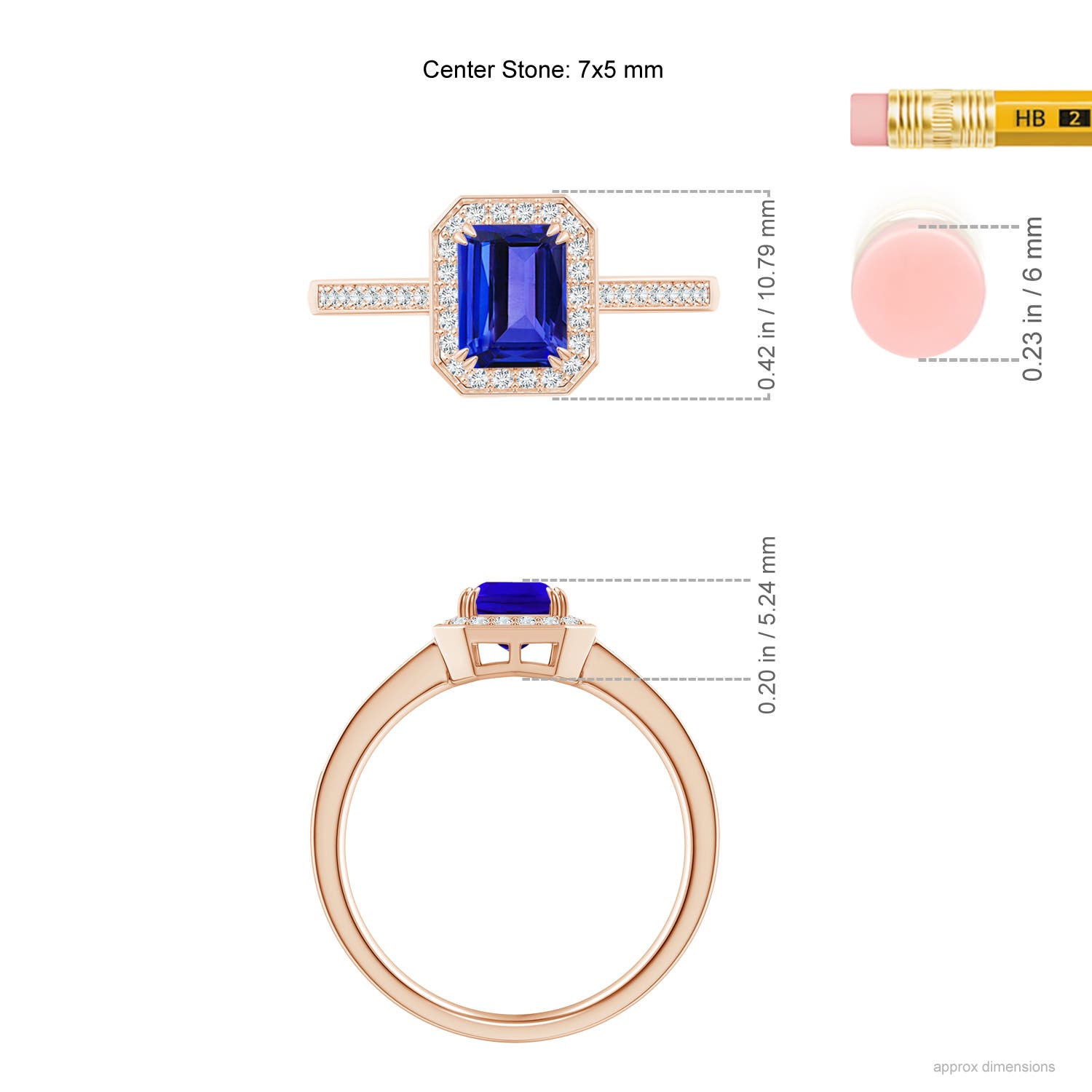 AAAA - Tanzanite / 1.19 CT / 14 KT Rose Gold