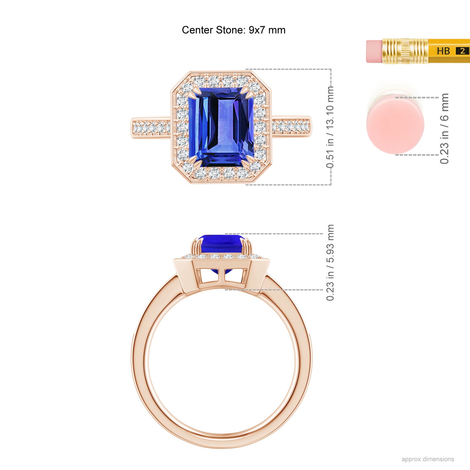 AAA - Tanzanite / 2.77 CT / 14 KT Rose Gold