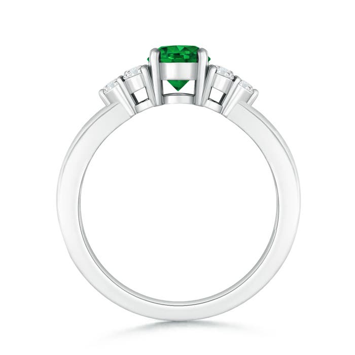 Premium - Lab-Grown Emerald / 0.71 CT / 14 KT White Gold