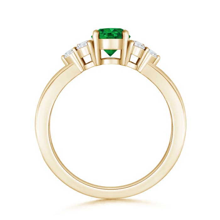 Premium - Lab-Grown Emerald / 0.71 CT / 14 KT Yellow Gold