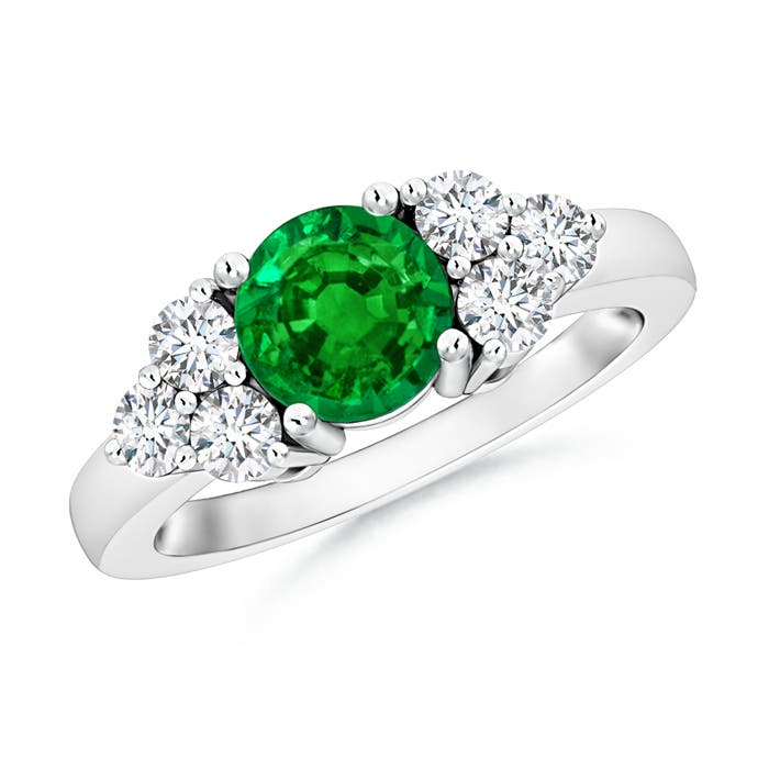 Premium - Lab-Grown Emerald / 1.22 CT / 14 KT White Gold