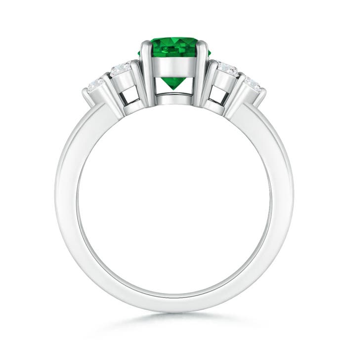 Premium - Lab-Grown Emerald / 1.22 CT / 14 KT White Gold