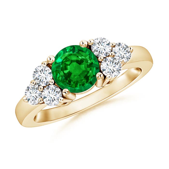 Premium - Lab-Grown Emerald / 1.22 CT / 14 KT Yellow Gold