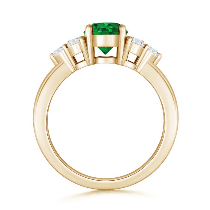 Premium - Lab-Grown Emerald / 1.22 CT / 14 KT Yellow Gold