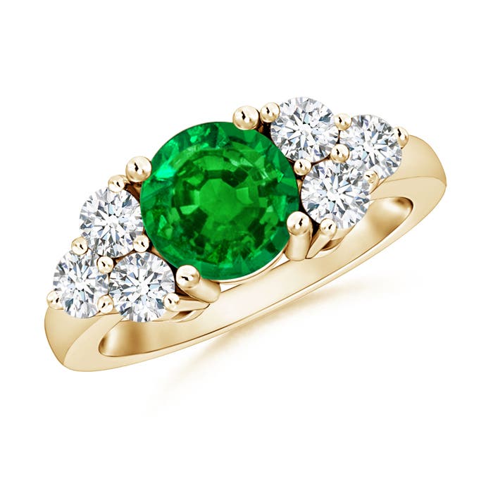 Premium - Lab-Grown Emerald / 1.95 CT / 14 KT Yellow Gold