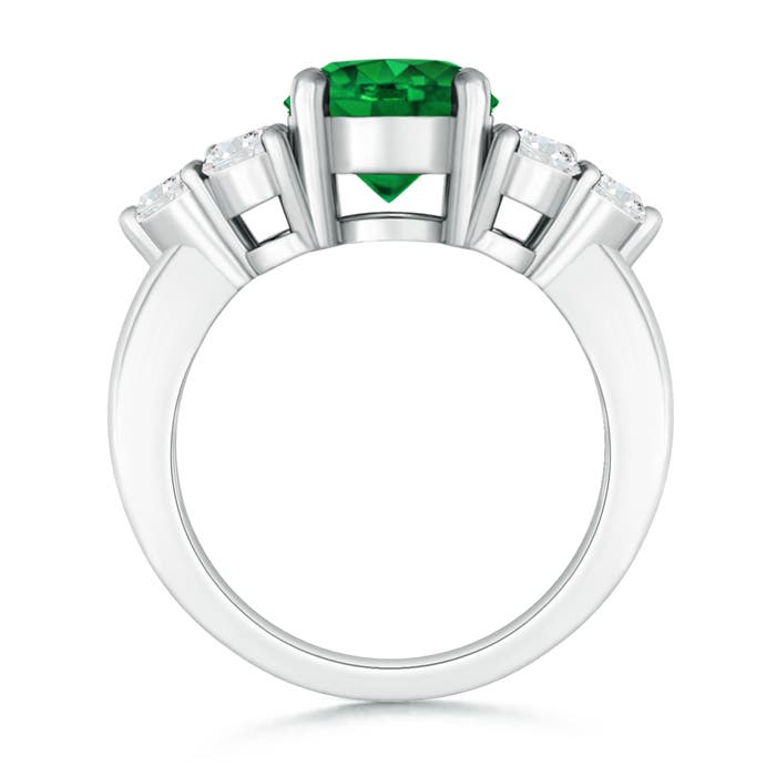 Premium - Lab-Grown Emerald / 2.8 CT / 14 KT White Gold