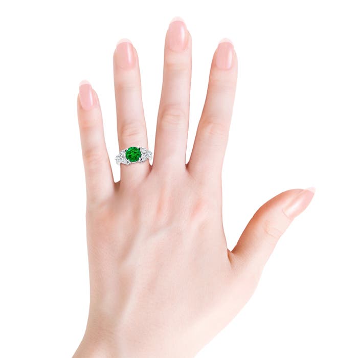 Premium - Lab-Grown Emerald / 2.8 CT / 14 KT White Gold