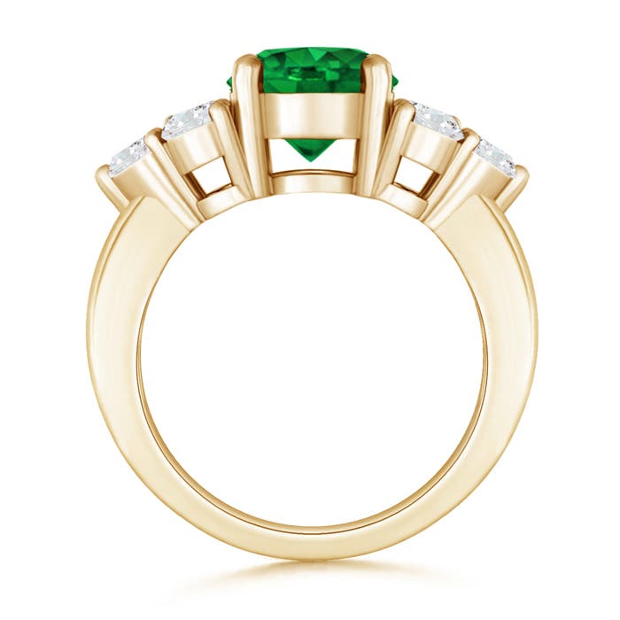 Premium - Lab-Grown Emerald / 2.8 CT / 14 KT Yellow Gold