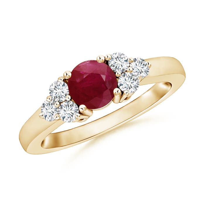 A - Ruby / 0.86 CT / 14 KT Yellow Gold