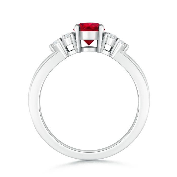 AAA - Ruby / 0.86 CT / 14 KT White Gold