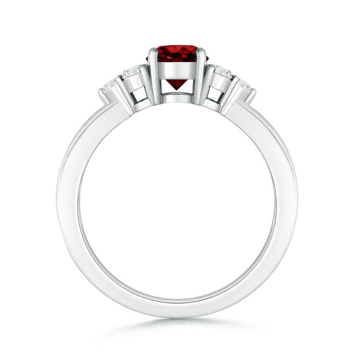 AAAA - Ruby / 0.86 CT / 14 KT White Gold