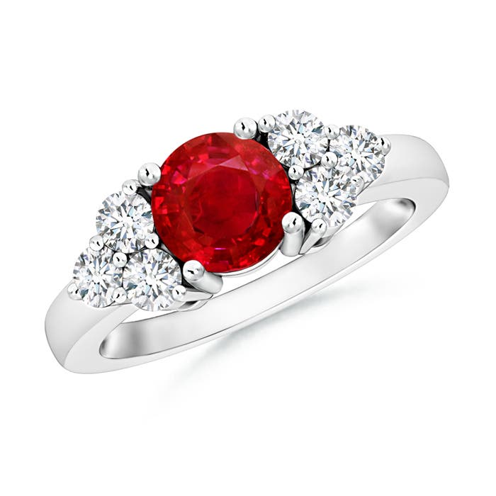 AAA - Ruby / 1.47 CT / 14 KT White Gold