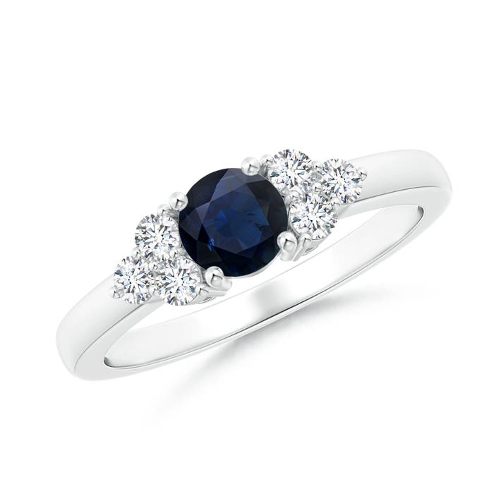 A - Blue Sapphire / 0.86 CT / 14 KT White Gold