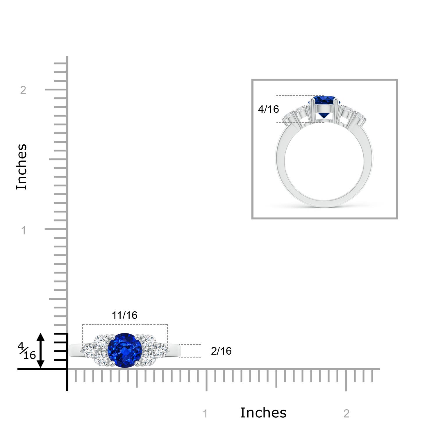 AAAA - Blue Sapphire / 1.47 CT / 14 KT White Gold