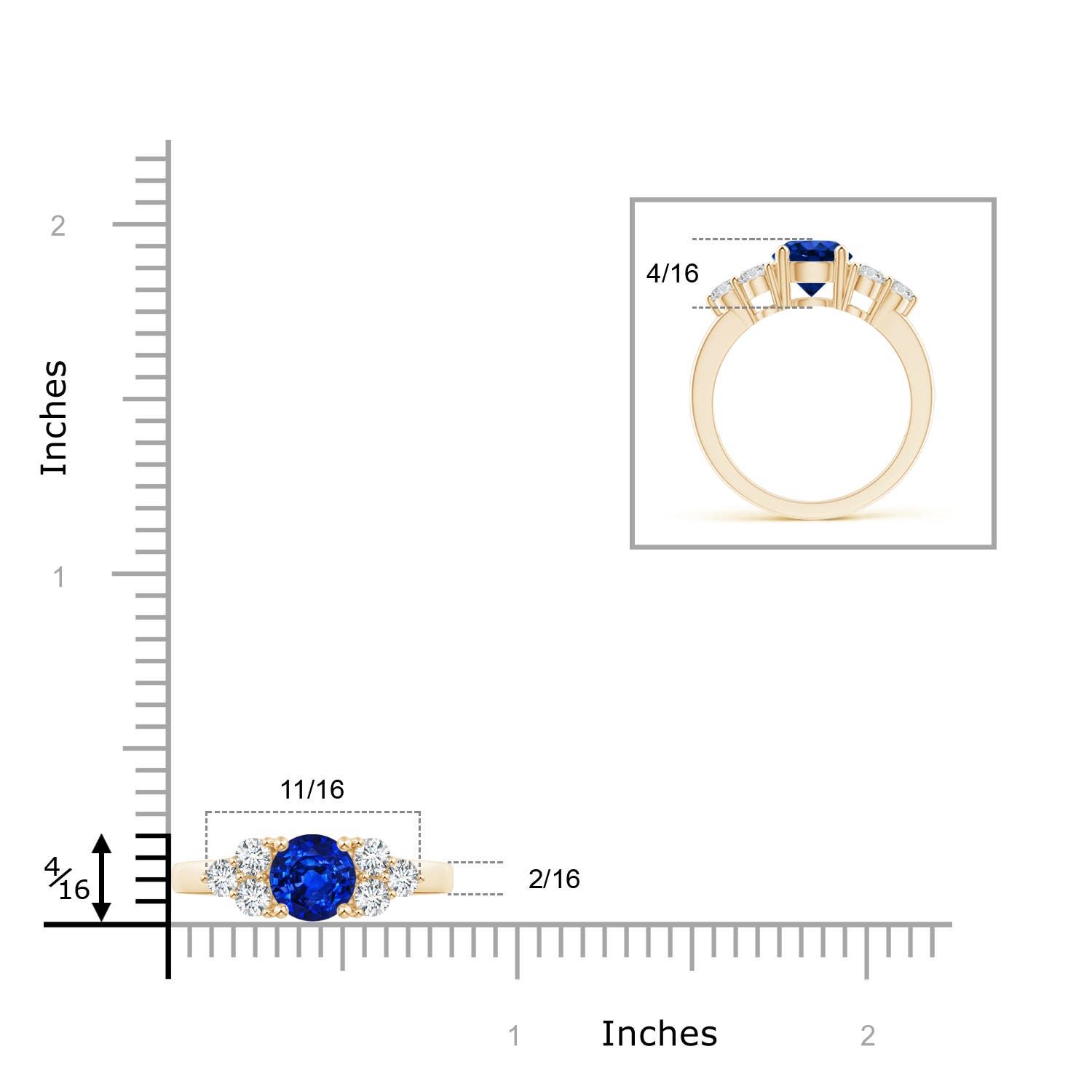 AAAA - Blue Sapphire / 1.47 CT / 14 KT Yellow Gold