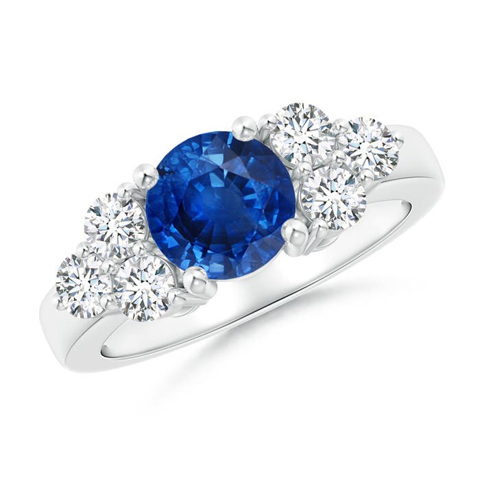 AAA - Blue Sapphire / 2.35 CT / 14 KT White Gold