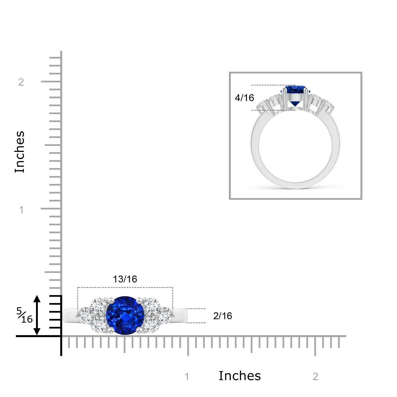 AAAA - Blue Sapphire / 2.35 CT / 14 KT White Gold