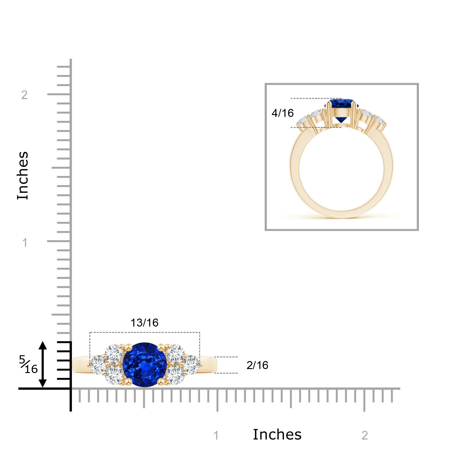 AAAA - Blue Sapphire / 2.35 CT / 14 KT Yellow Gold