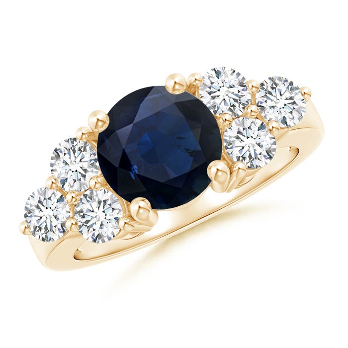 A - Blue Sapphire / 3.25 CT / 14 KT Yellow Gold