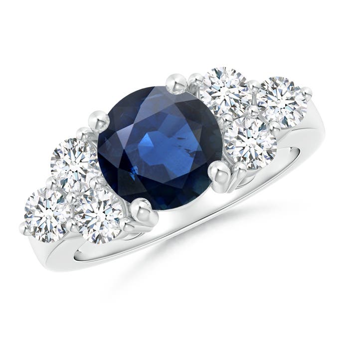 AA - Blue Sapphire / 3.25 CT / 14 KT White Gold