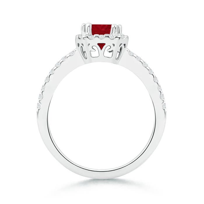 AA - Ruby / 1.29 CT / 14 KT White Gold