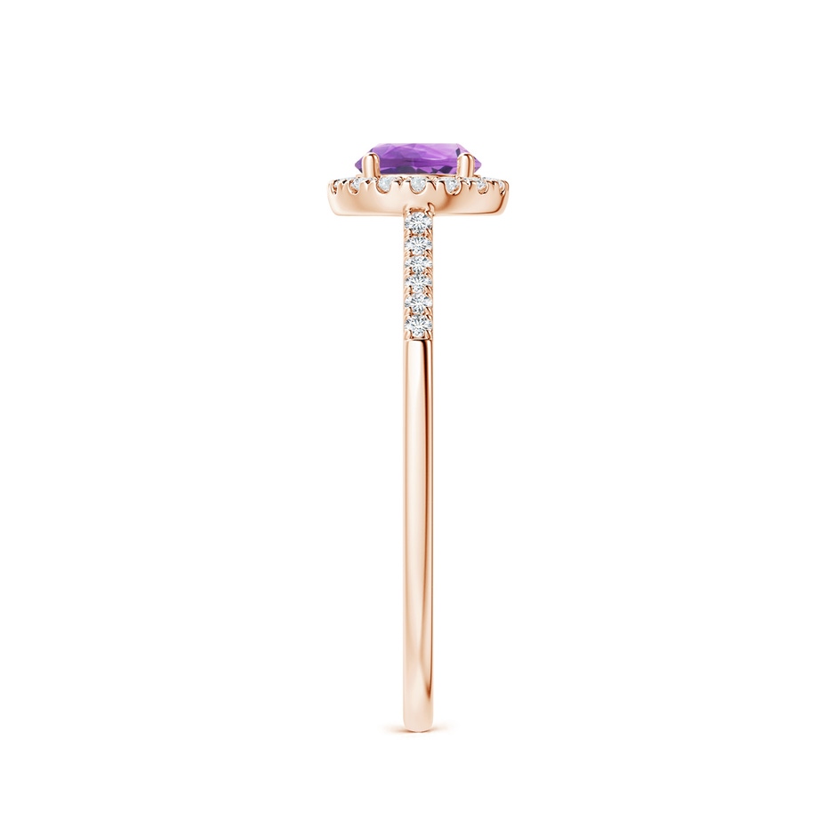 5mm A Round Amethyst Halo Ring with Diamond Accents in Rose Gold side-2