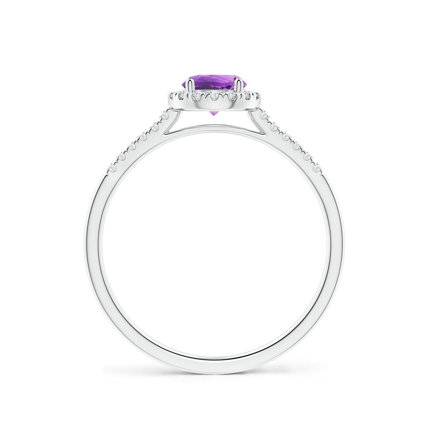 AA - Amethyst / 0.6 CT / 14 KT White Gold