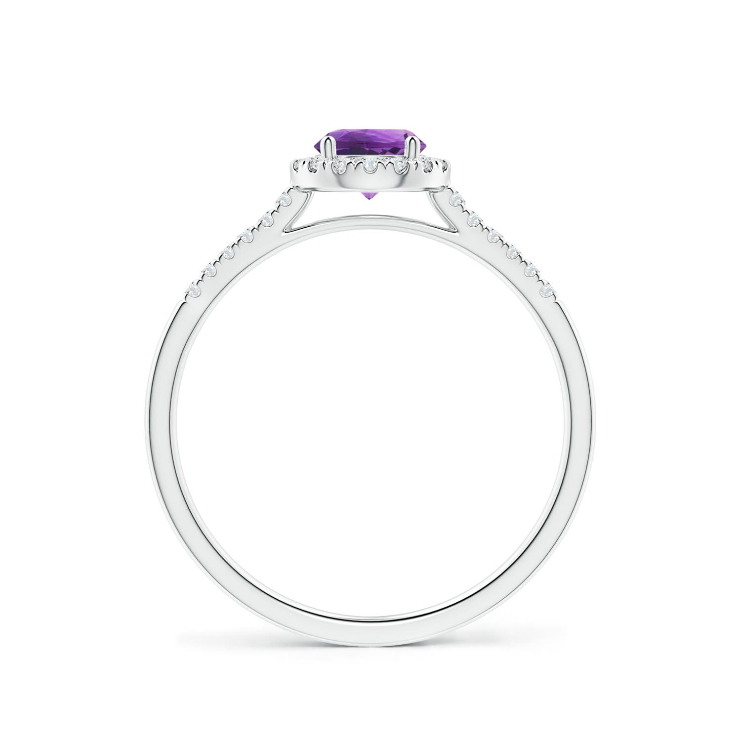 AAA - Amethyst / 0.6 CT / 14 KT White Gold