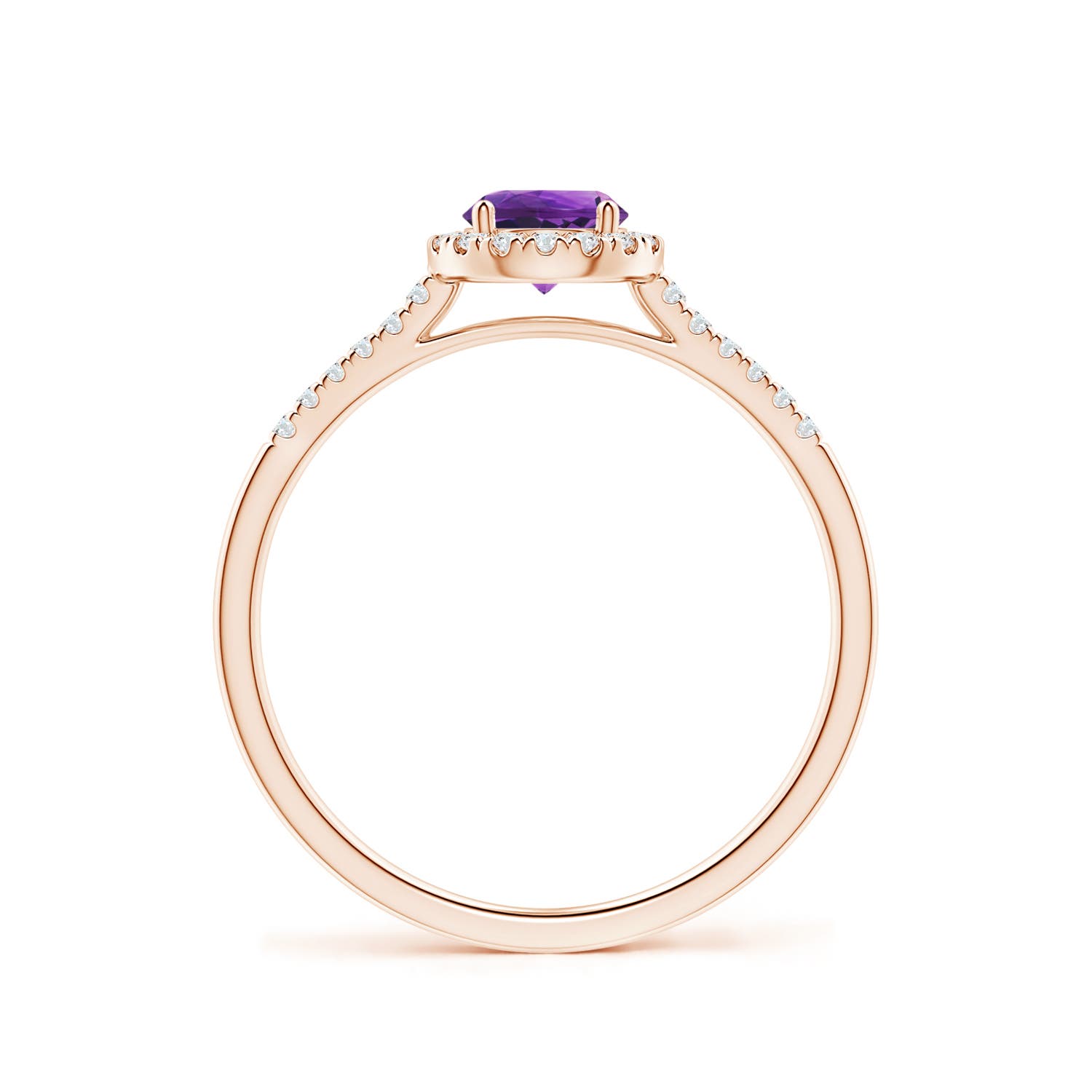 AAAA - Amethyst / 0.6 CT / 14 KT Rose Gold