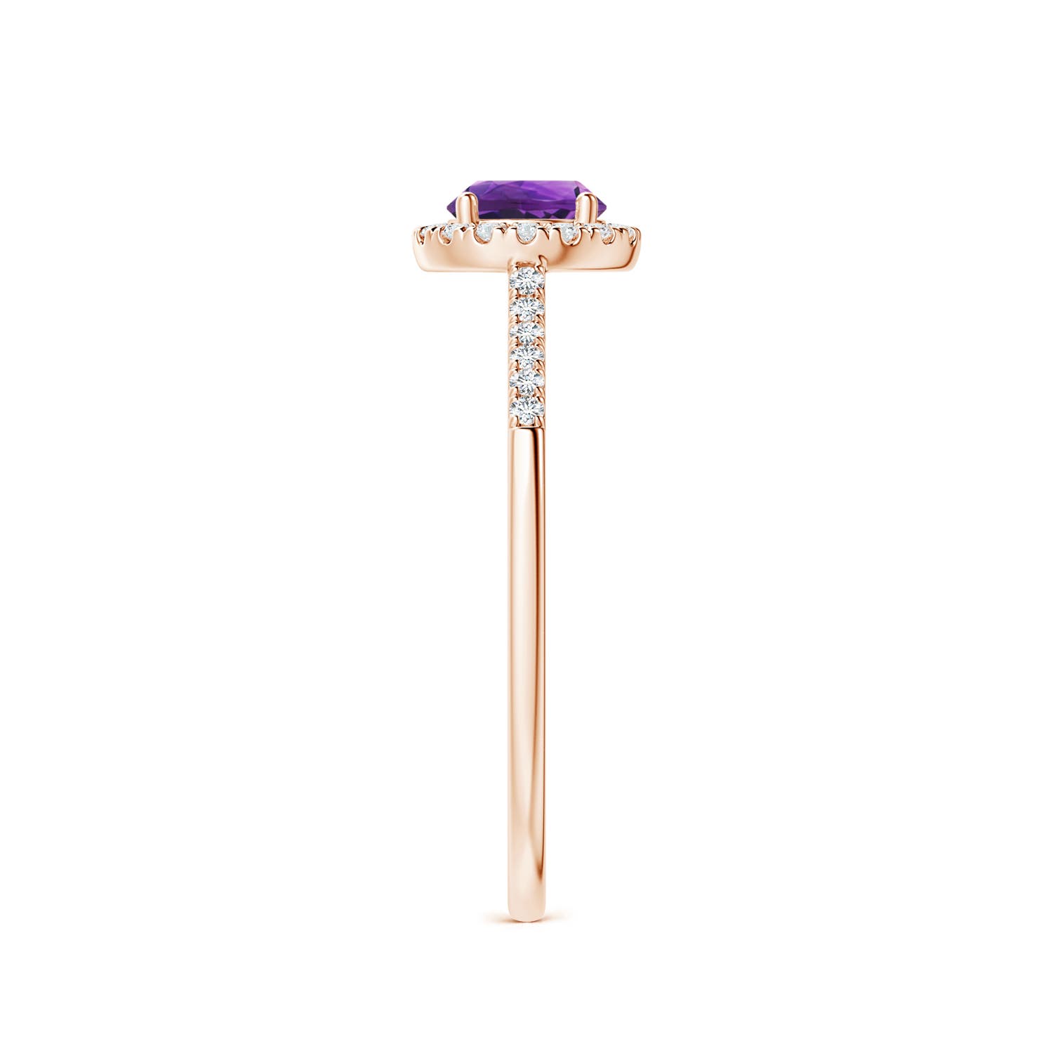 AAAA - Amethyst / 0.6 CT / 14 KT Rose Gold