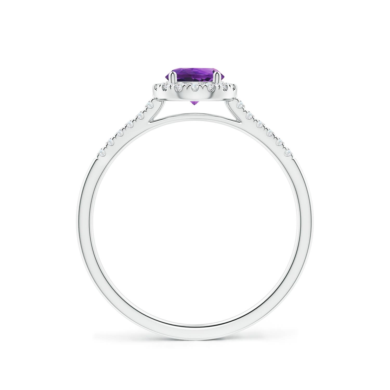 AAAA - Amethyst / 0.6 CT / 14 KT White Gold