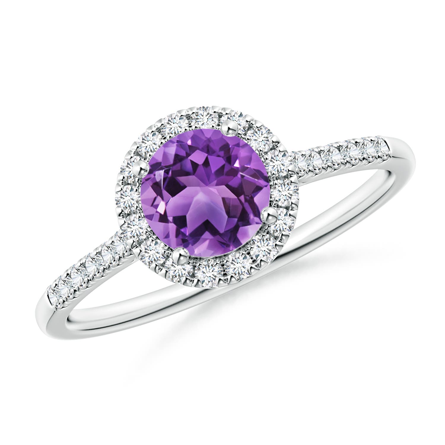 AA - Amethyst / 1 CT / 14 KT White Gold