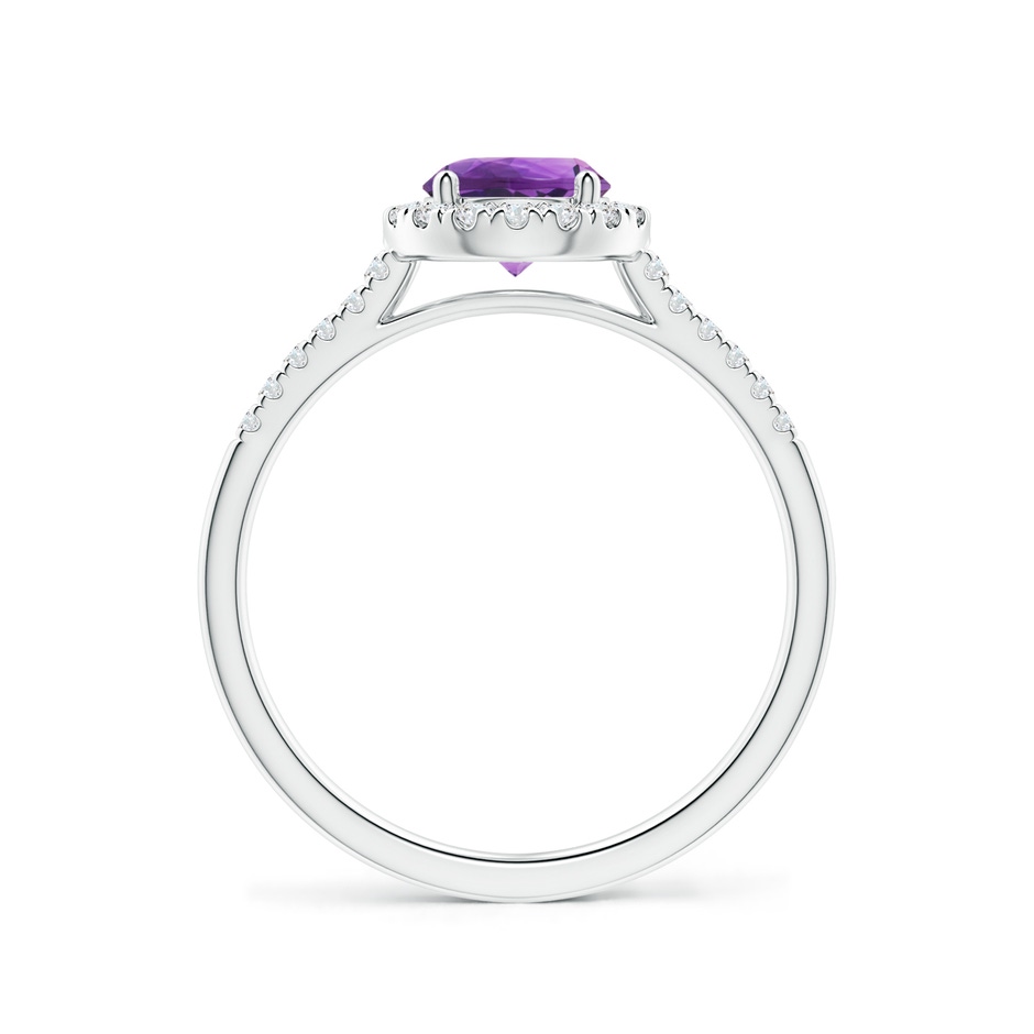 6mm AAA Round Amethyst Halo Ring with Diamond Accents in White Gold side-1