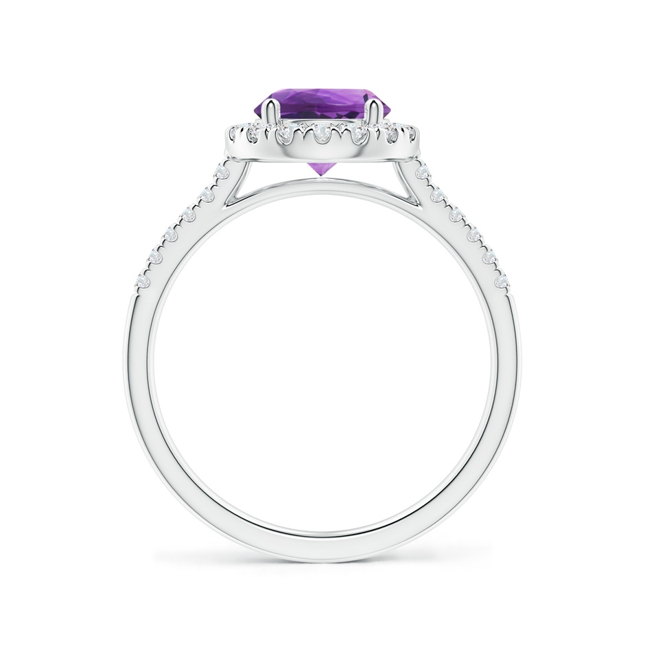7mm AAA Round Amethyst Halo Ring with Diamond Accents in White Gold side-1