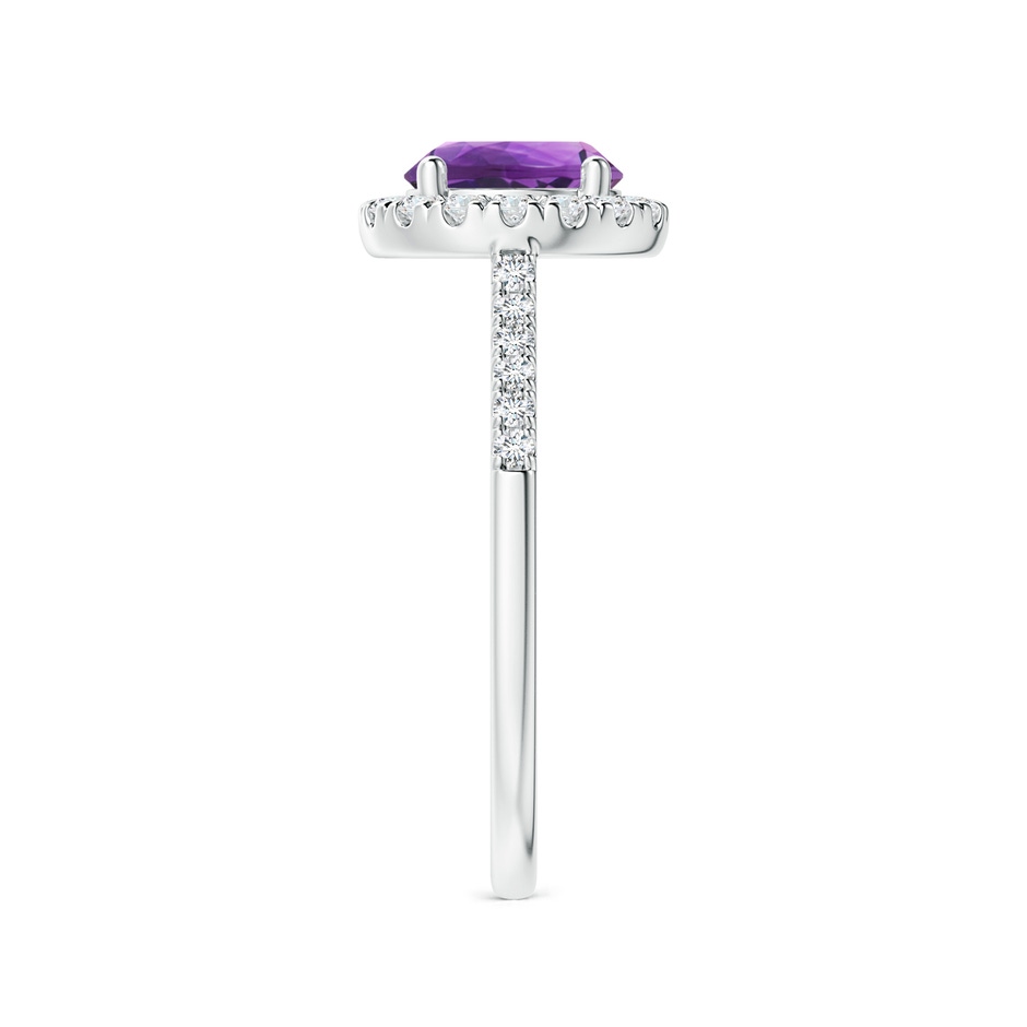 7mm AAA Round Amethyst Halo Ring with Diamond Accents in White Gold side-2