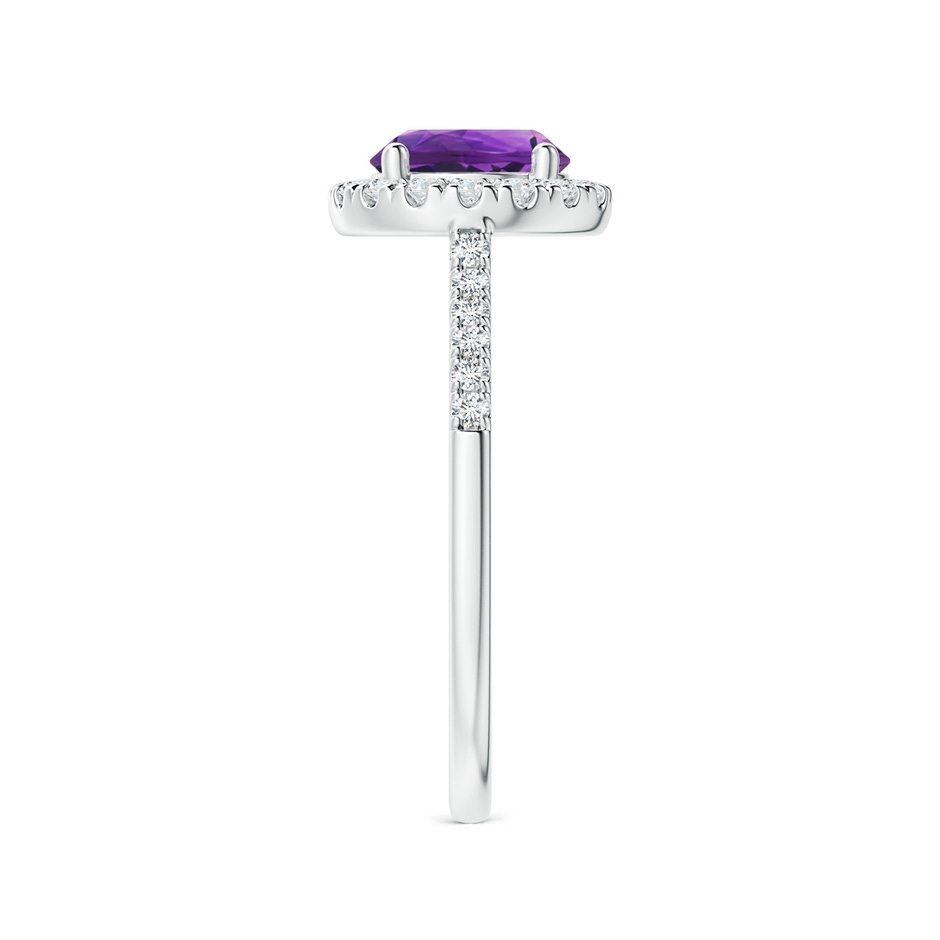 7mm AAAA Round Amethyst Halo Ring with Diamond Accents in White Gold side-2