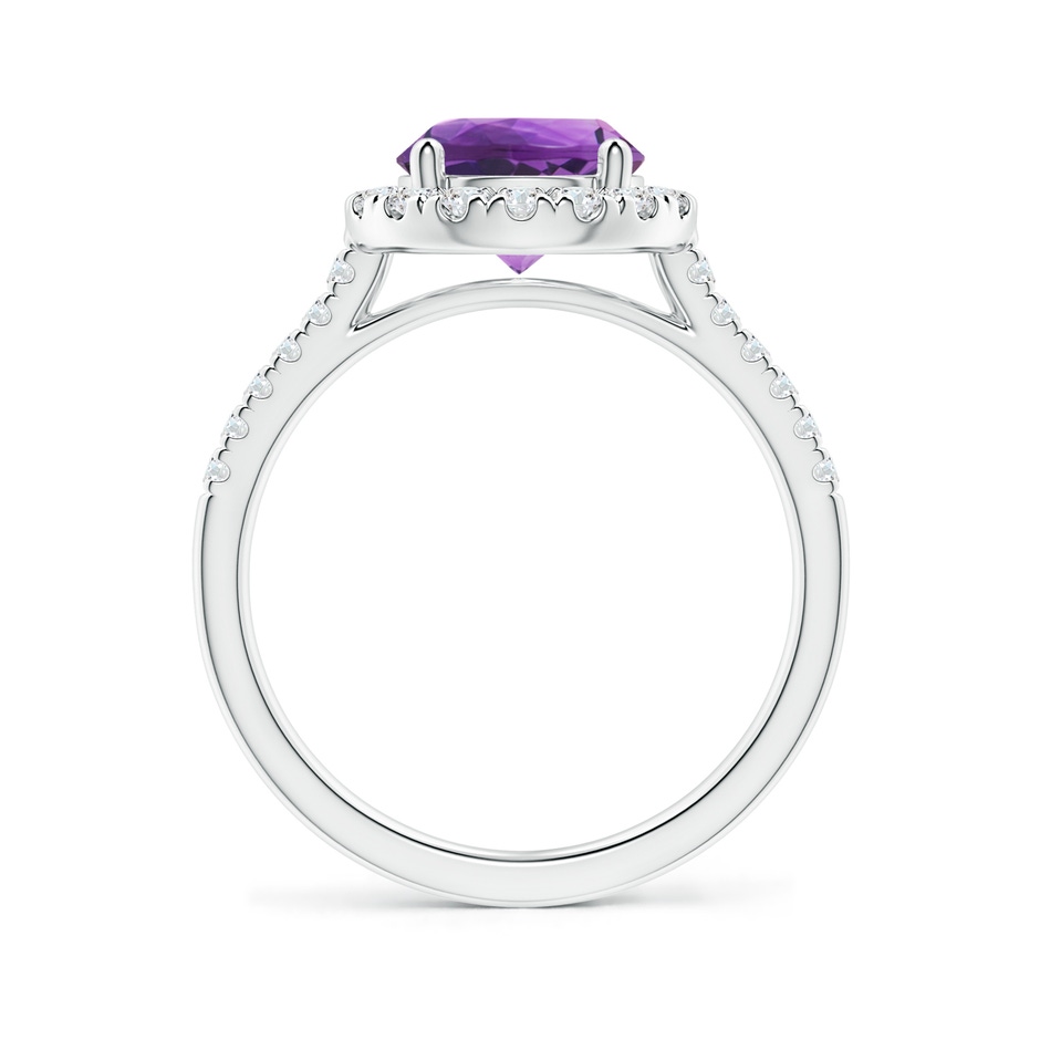 8mm AAA Round Amethyst Halo Ring with Diamond Accents in White Gold side-1