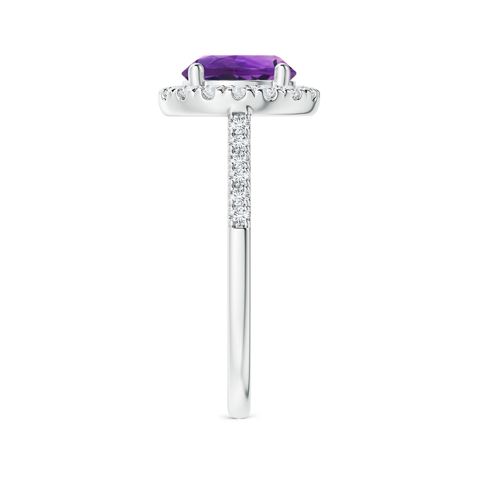 8mm AAAA Round Amethyst Halo Ring with Diamond Accents in P950 Platinum side-2