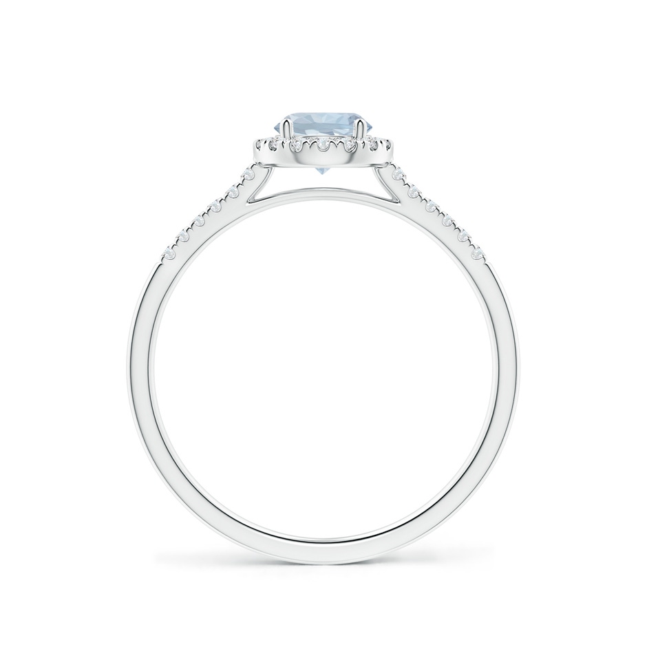 5mm A Round Aquamarine Halo Ring with Diamond Accents in White Gold side 199