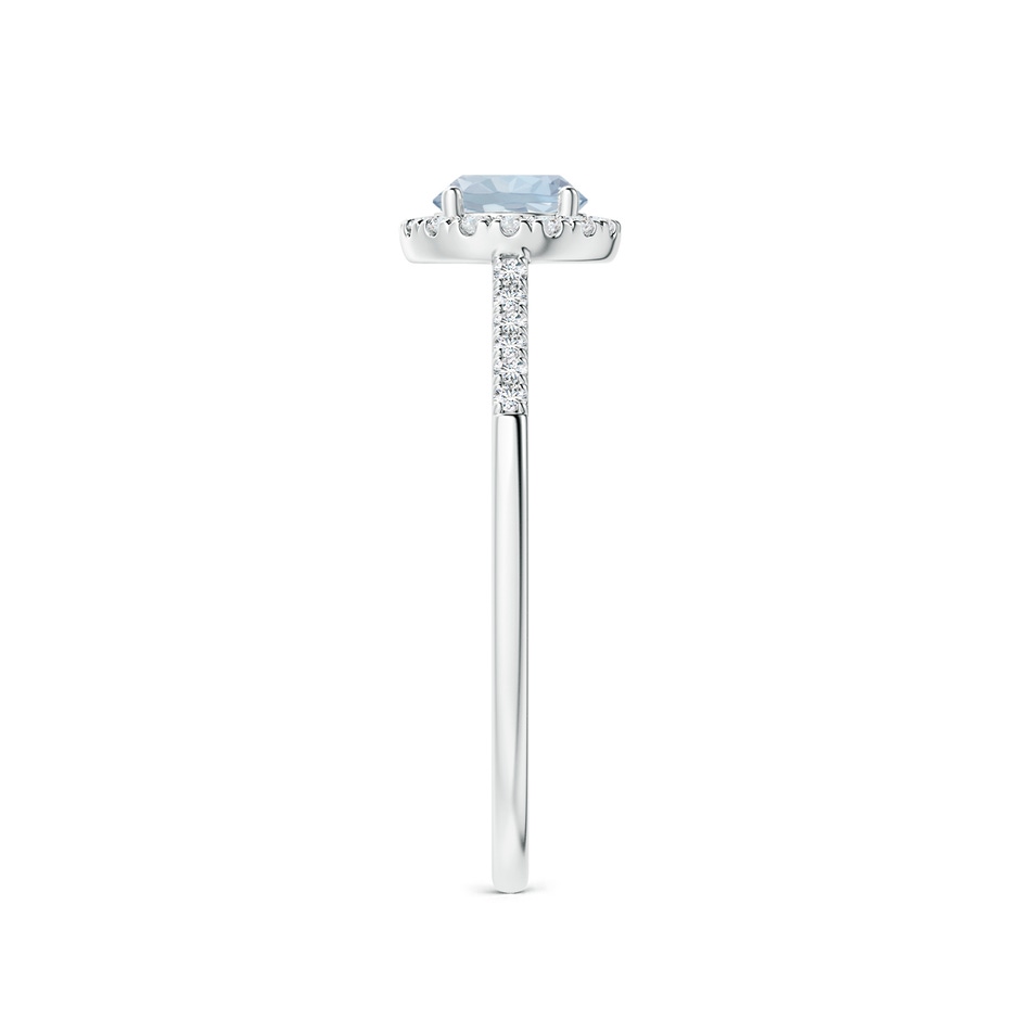 5mm A Round Aquamarine Halo Ring with Diamond Accents in White Gold side 299